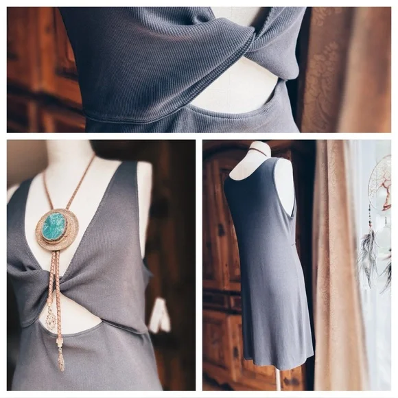 Aerie Reversible Ribbed Mini Dress | Charcoal
Size: XL NWT - Picture 3 of 8